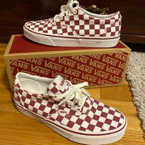 Red and white checkered vans